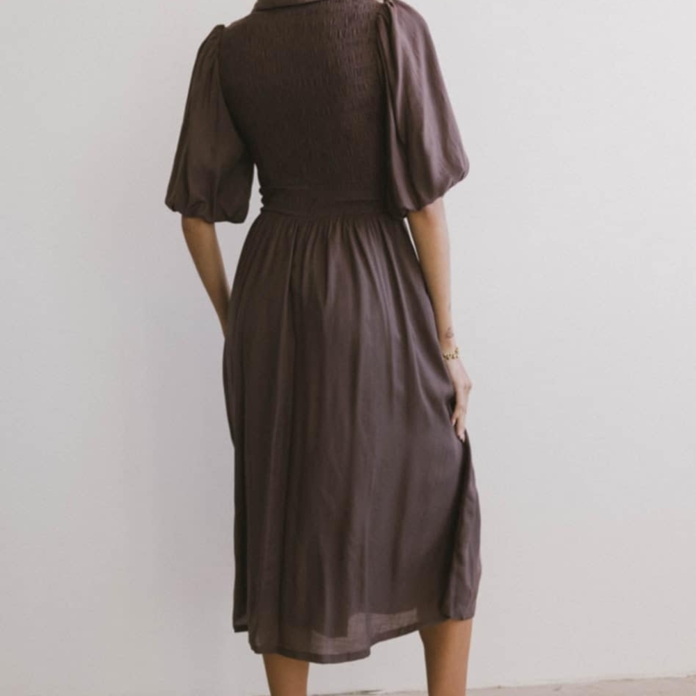 BÖHME Belen Mauve Brown Midi Dress - Picture 3 of 5